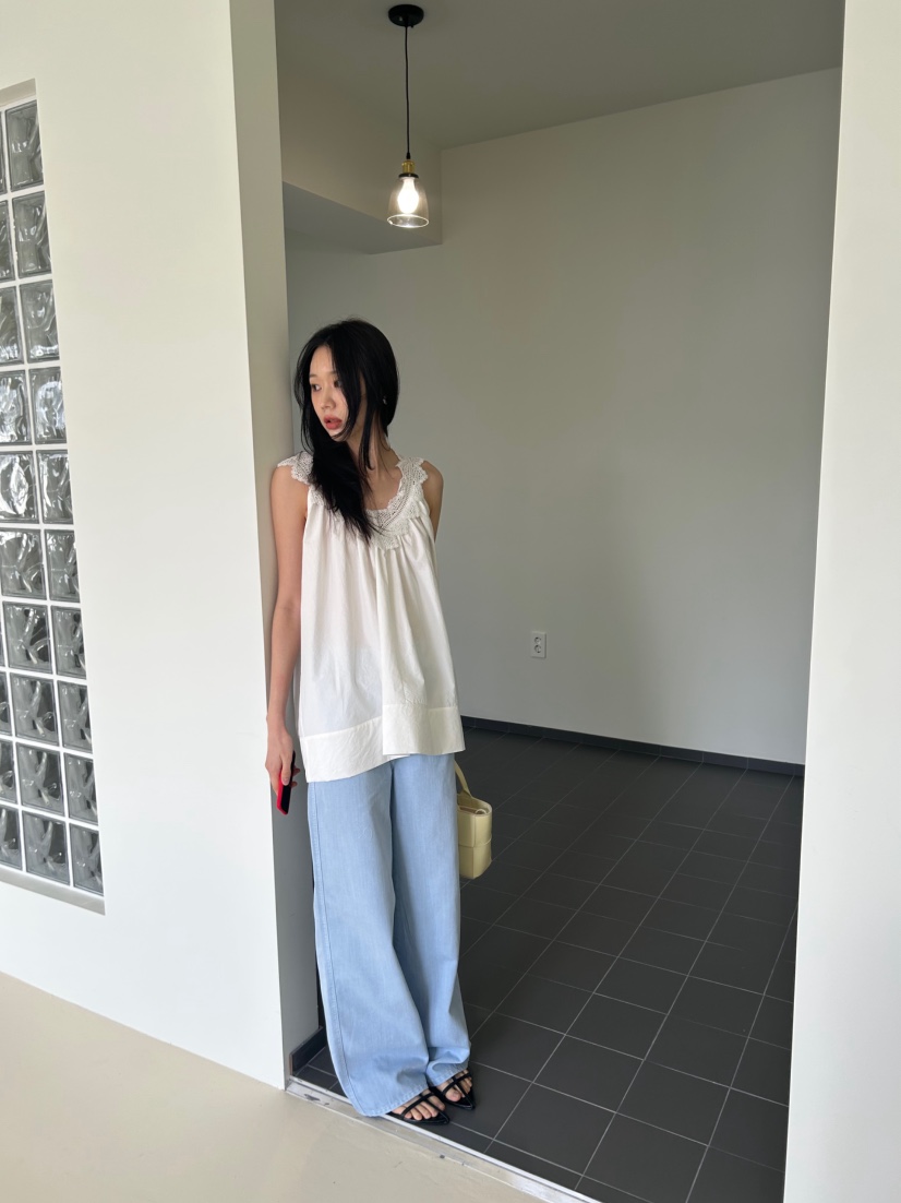 ME MO韓國直郵女裝新款時尚26春夏襯衫蕾絲衫不含腰帶蕾絲ME MO襯衫/蕾絲衫