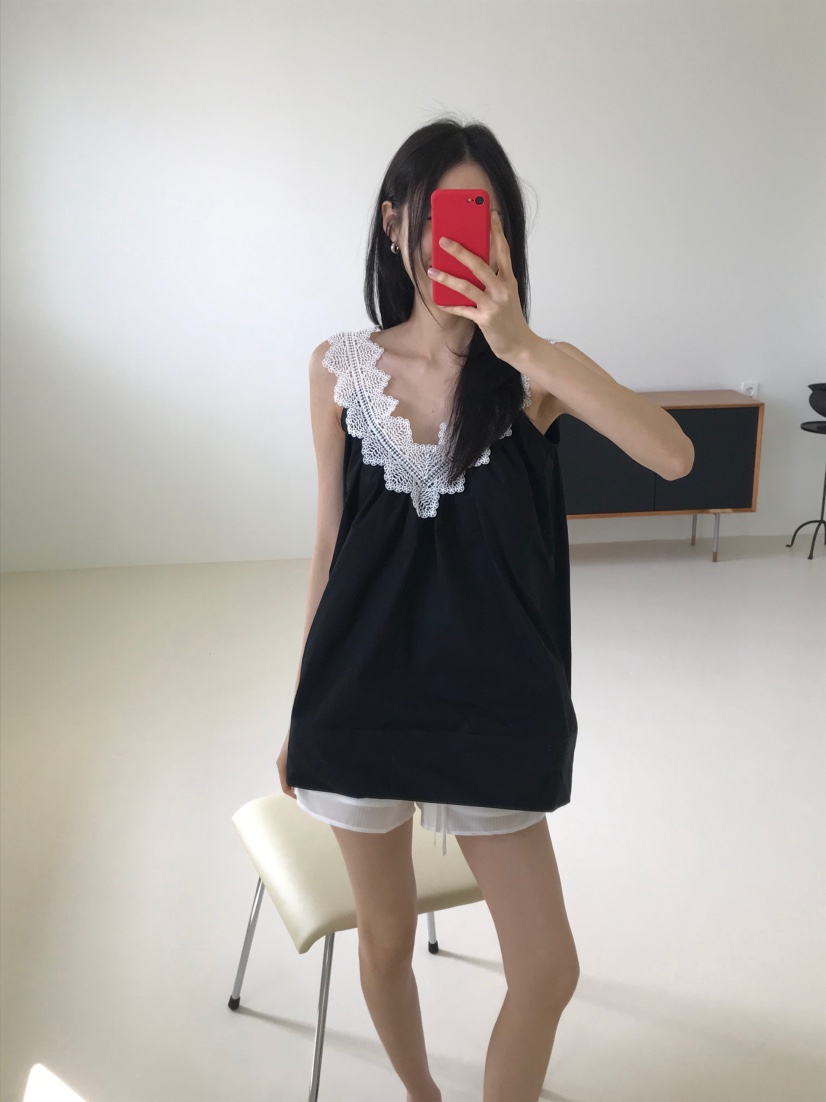 ME MO韓國直郵女裝新款時尚26春夏襯衫蕾絲衫不含腰帶蕾絲ME MO襯衫/蕾絲衫