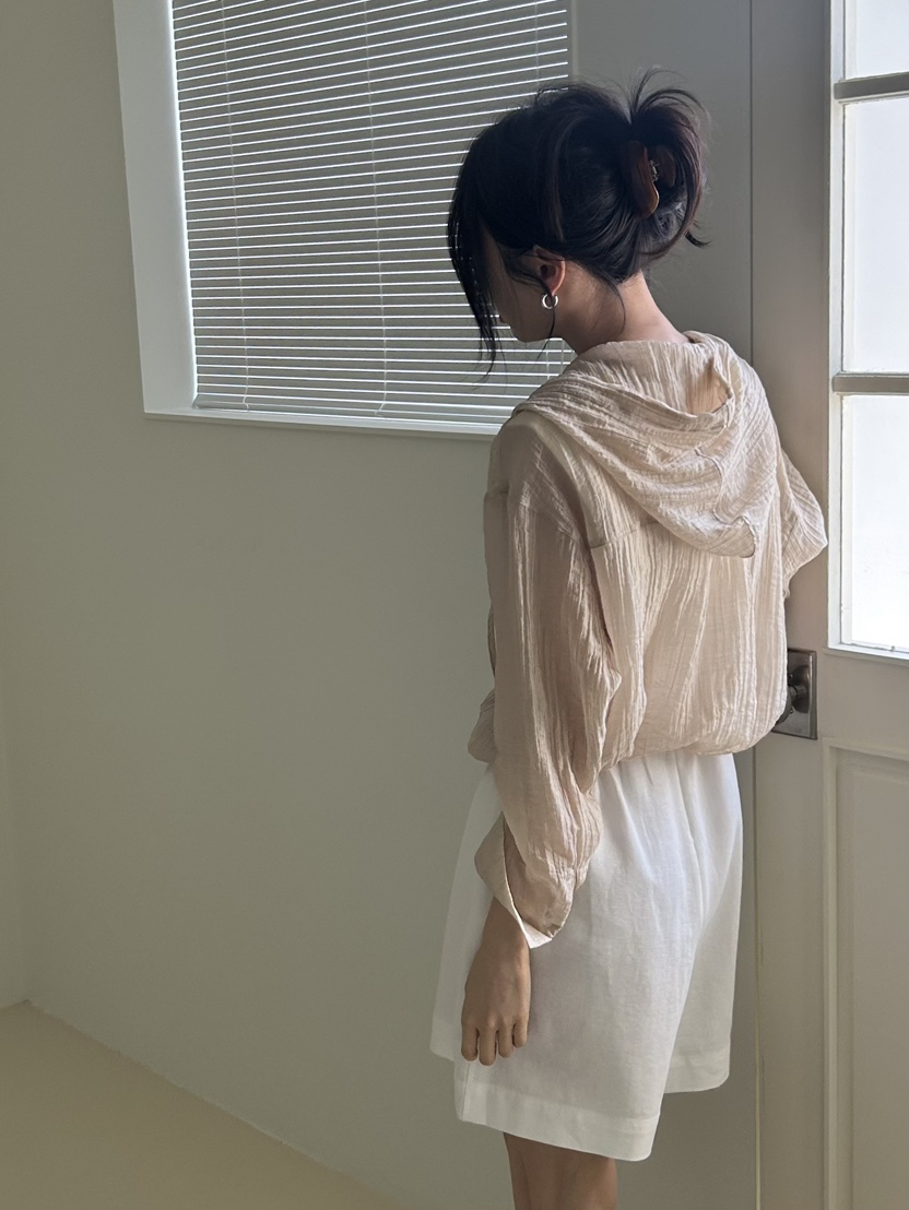 ME MO韓國直郵實拍女士新款休閑襯衫蕾絲衫不含內搭連帽衫透明ME MO襯衫/蕾絲衫