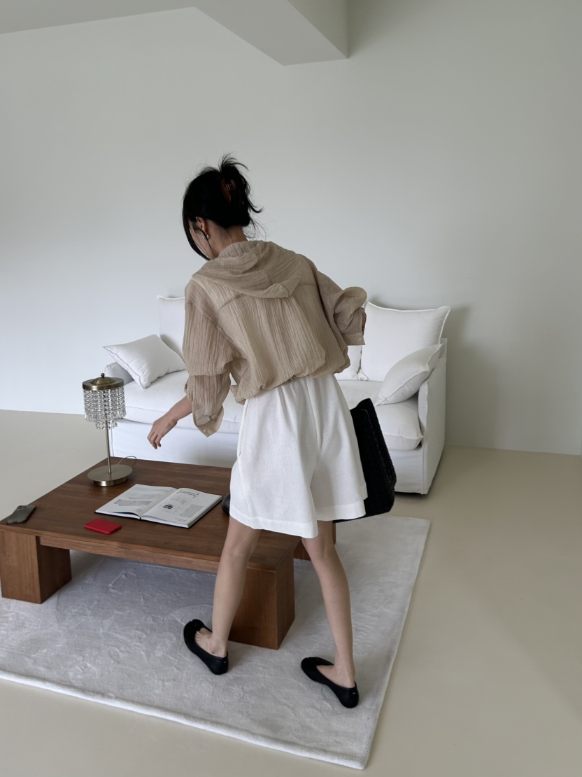 ME MO韓國直郵實拍女士新款休閑襯衫蕾絲衫不含內搭連帽衫透明ME MO襯衫/蕾絲衫