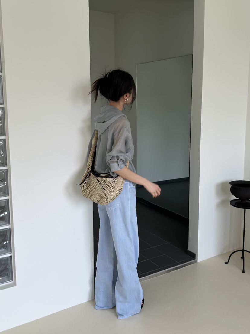 ME MO韓國直郵實拍女士新款休閑襯衫蕾絲衫不含內搭連帽衫透明ME MO襯衫/蕾絲衫