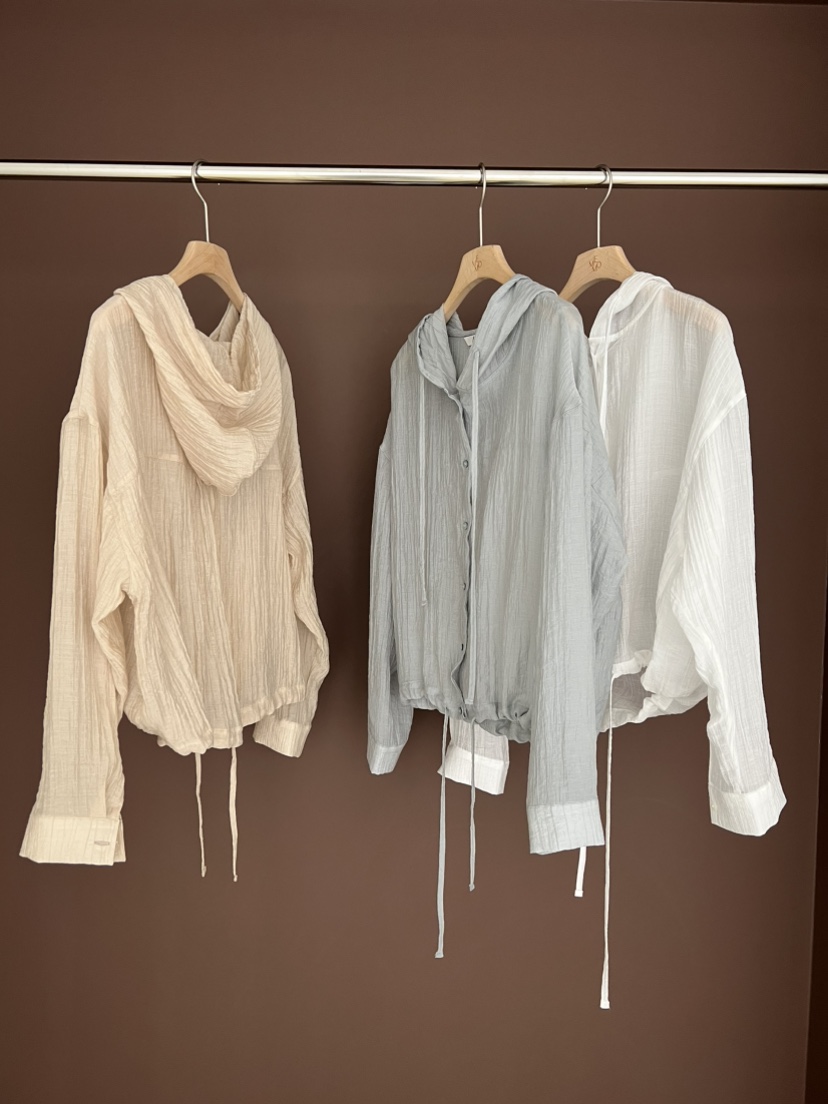 ME MO韓國直郵實拍女士新款休閑襯衫蕾絲衫不含內搭連帽衫透明ME MO襯衫/蕾絲衫