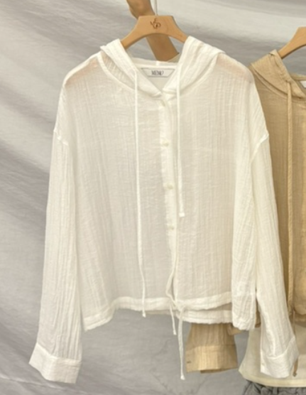 ME MO韓國直郵實拍女士新款休閑襯衫蕾絲衫不含內搭連帽衫透明ME MO襯衫/蕾絲衫圖色3