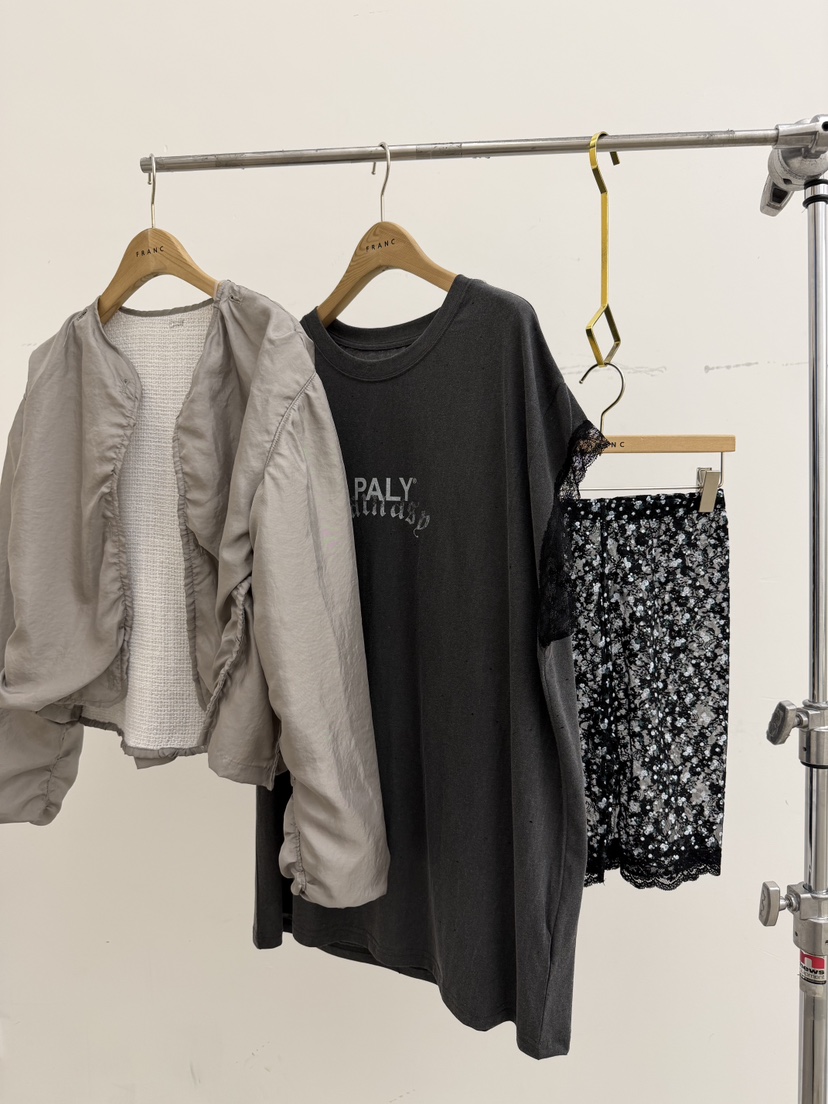 FRANC—L韓國東大門直郵女士新品職業人氣時尚26春夏T恤蕾絲FRANCT恤