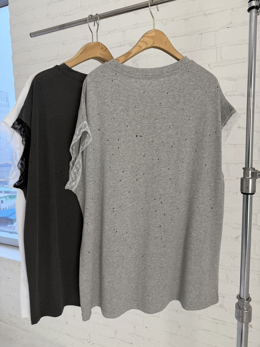 FRANC—L韓國東大門直郵女士新品職業人氣時尚26春夏T恤蕾絲FRANCT恤