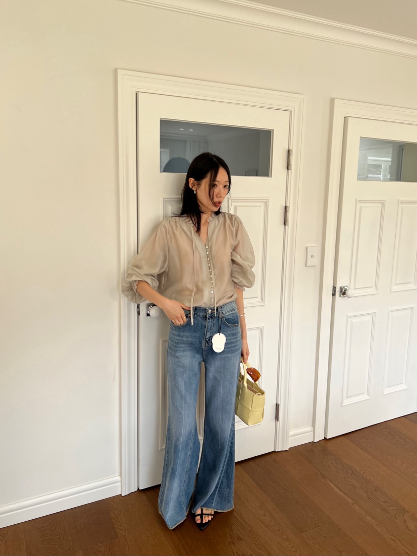 ME MO韓國東大門直郵女士新品職業推薦人氣26春夏襯衫蕾絲衫ME MO襯衫/蕾絲衫