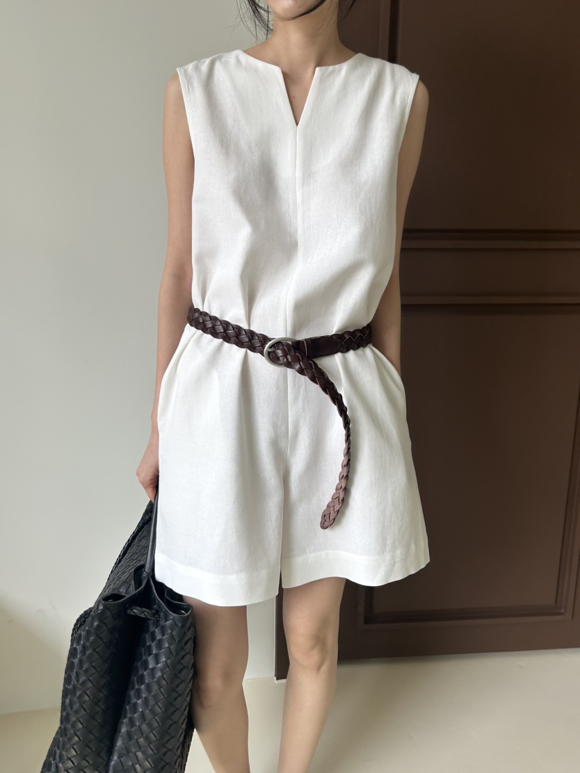 ME MO韓國東大門直郵女士新品推薦26春夏連體褲不含腰帶亞麻ME MO連體褲圖色2