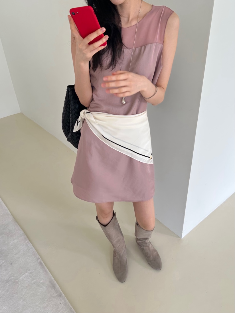 ME MO韓國東大門直郵女裝新款推薦時尚26春夏連衣裙不含絲巾ME MO連衣裙圖色2