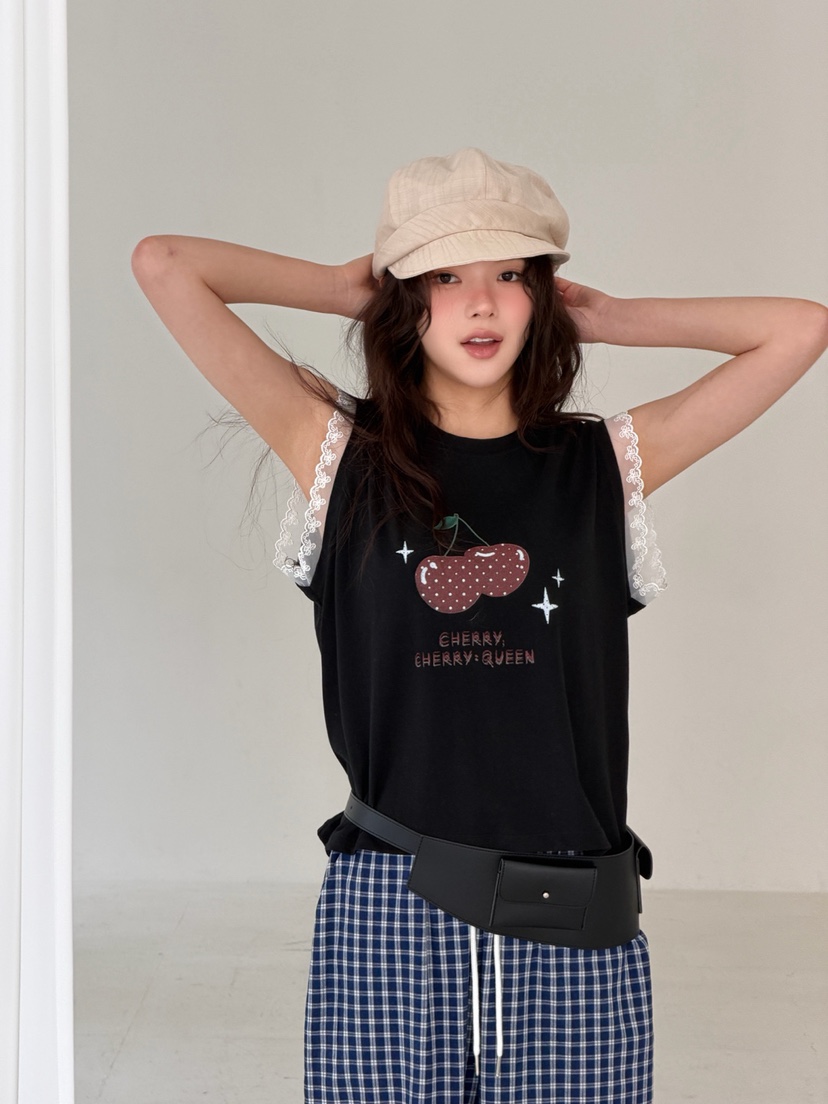 YES韓國直郵女士新品26春夏職業推薦休閑時尚人氣吊帶背心YES吊帶/背心