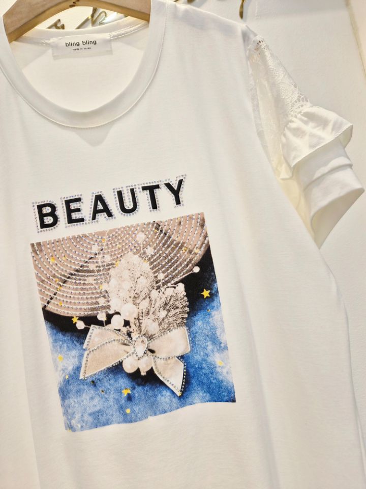 BLING BLING-S/RICO韓國東大門代購女裝新款熱賣T恤蕾絲BLING BLING-S/RICOT恤