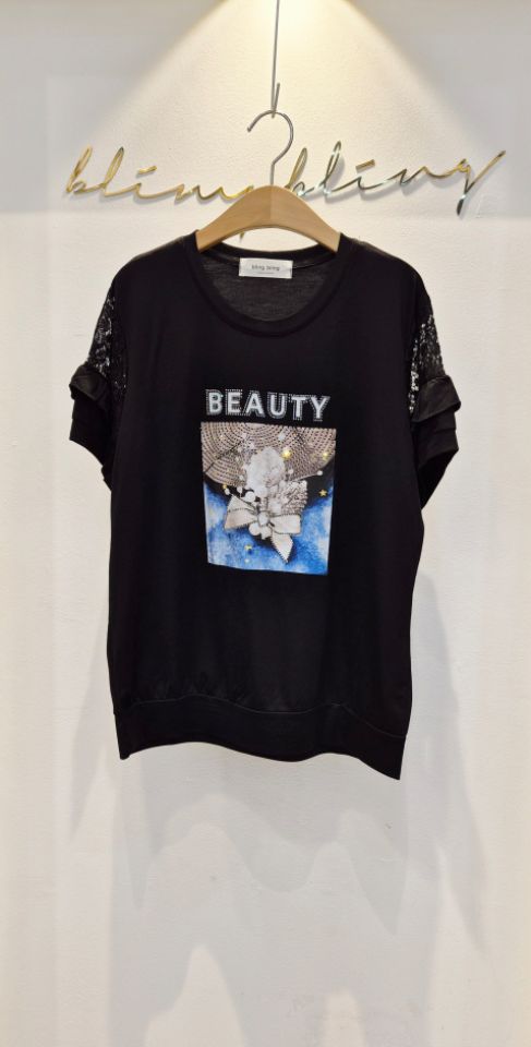 BLING BLING-S/RICO韓國東大門代購女裝新款熱賣T恤蕾絲BLING BLING-S/RICOT恤圖色1