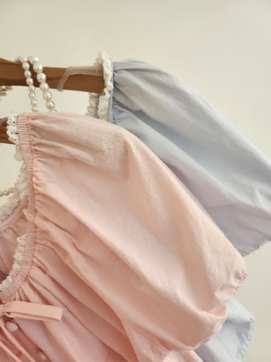 FEMME韓國東大門代購女裝新品休閑26春夏熱賣襯衫蕾絲衫蕾絲FEMME襯衫/蕾絲衫