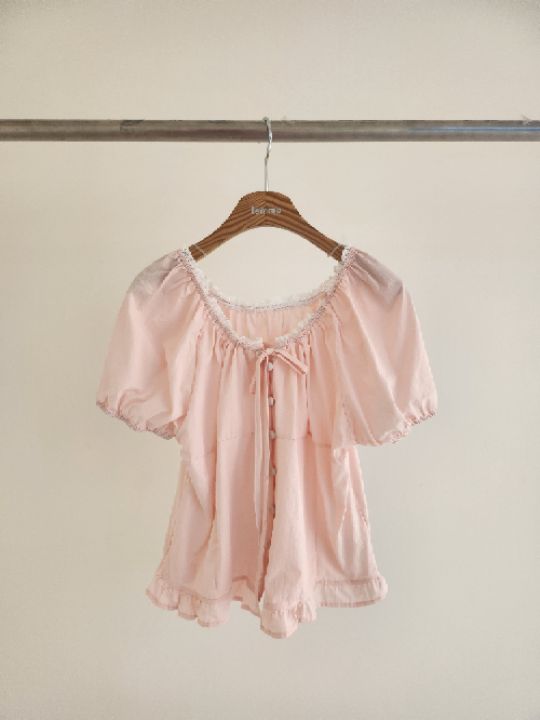 FEMME韓國東大門代購女裝新品休閑26春夏熱賣襯衫蕾絲衫蕾絲FEMME襯衫/蕾絲衫圖色1