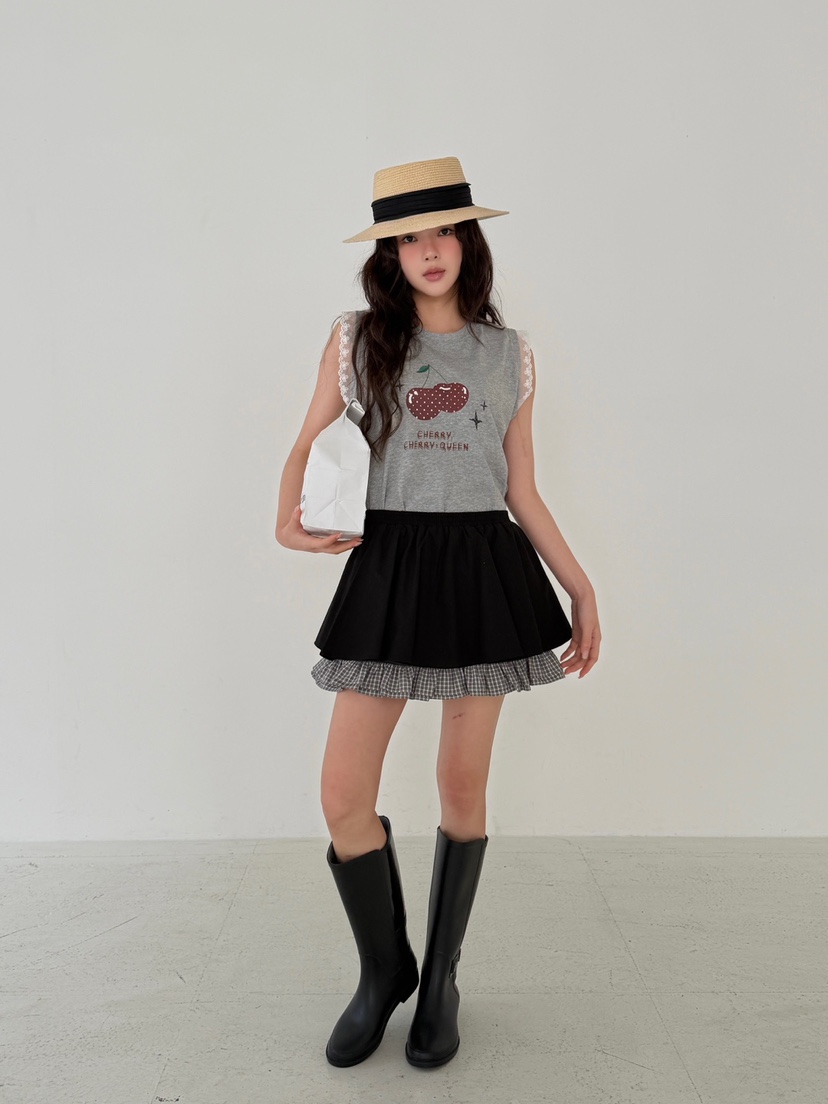 YES韓國代購女裝新款休閑推薦人氣職業時尚熱賣26春夏短裙YES短裙