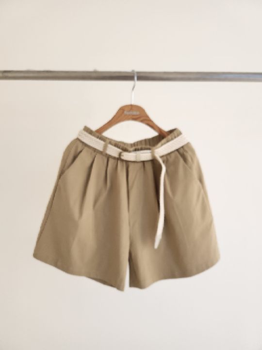 FEMME韓國東大門直郵女士新品熱賣短褲麻花針織含腰帶套裝FEMME短褲圖色1