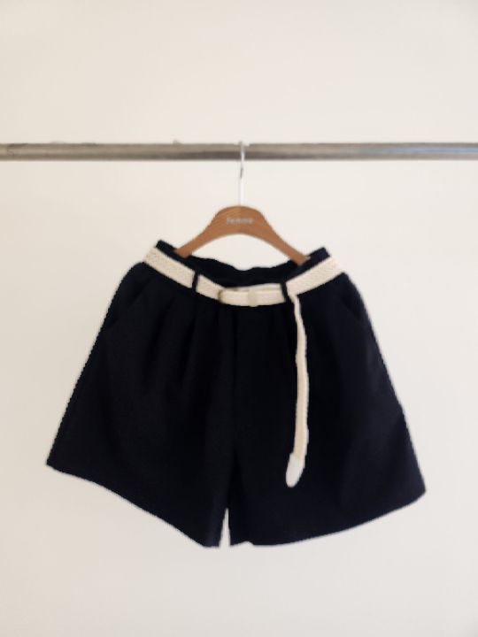 FEMME韓國東大門直郵女士新品熱賣短褲麻花針織含腰帶套裝FEMME短褲圖色3