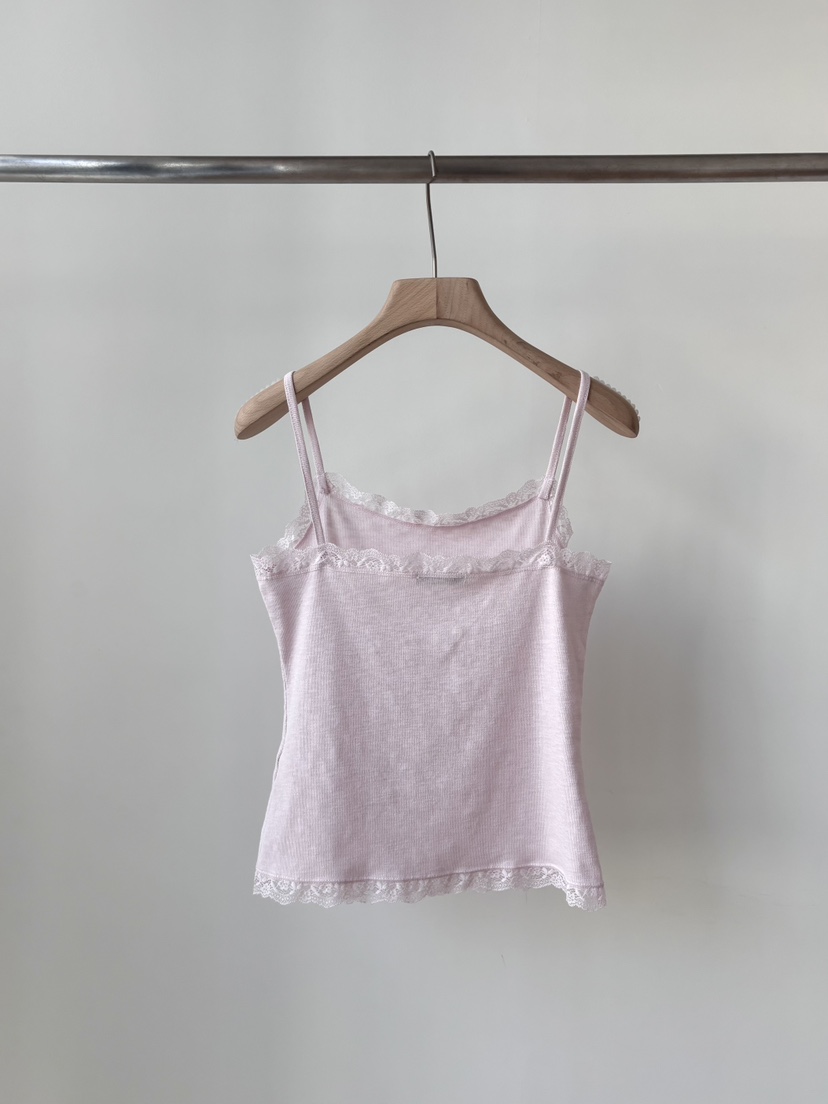 AND THE韓國直郵女士新款26春夏熱賣時尚吊帶背心蕾絲圓領AND THE吊帶/背心