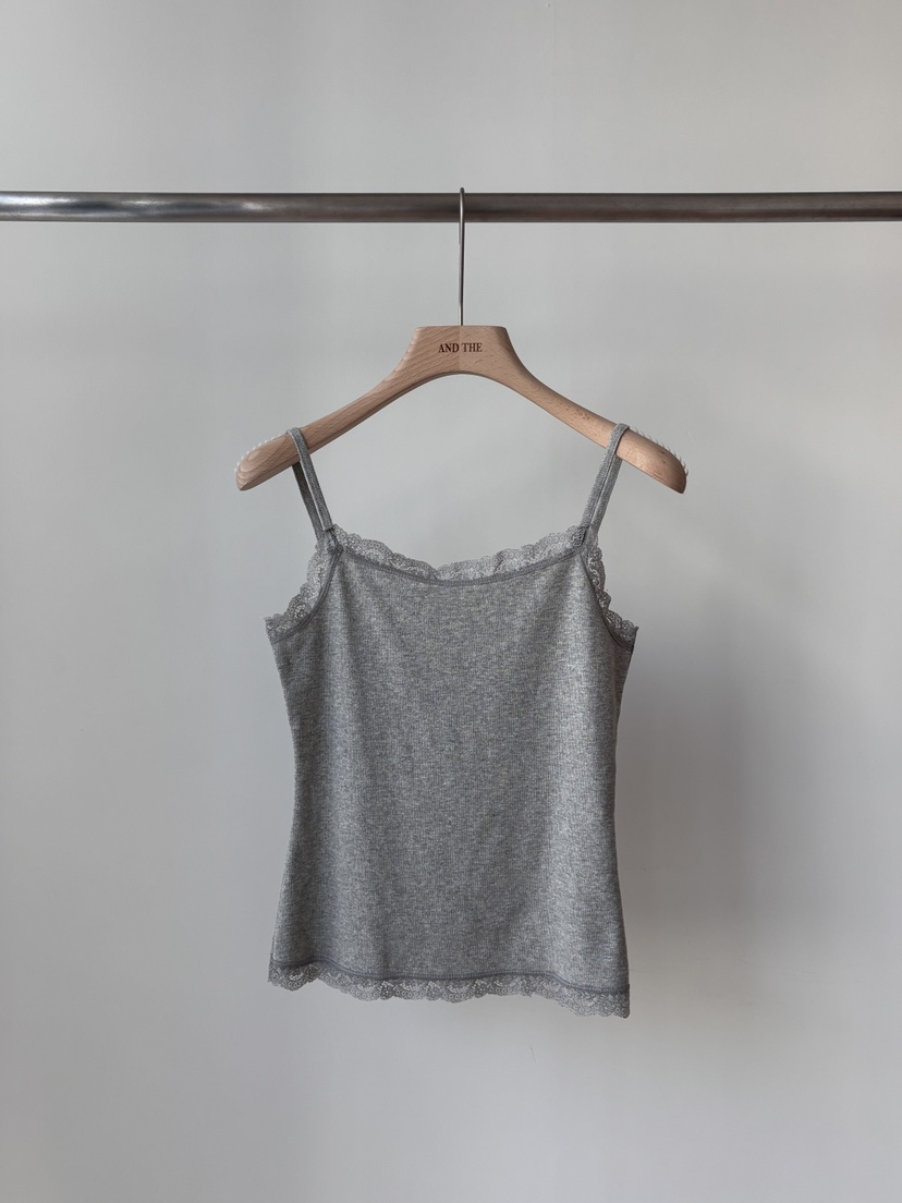 AND THE韓國直郵女士新款26春夏熱賣時尚吊帶背心蕾絲圓領AND THE吊帶/背心圖色3