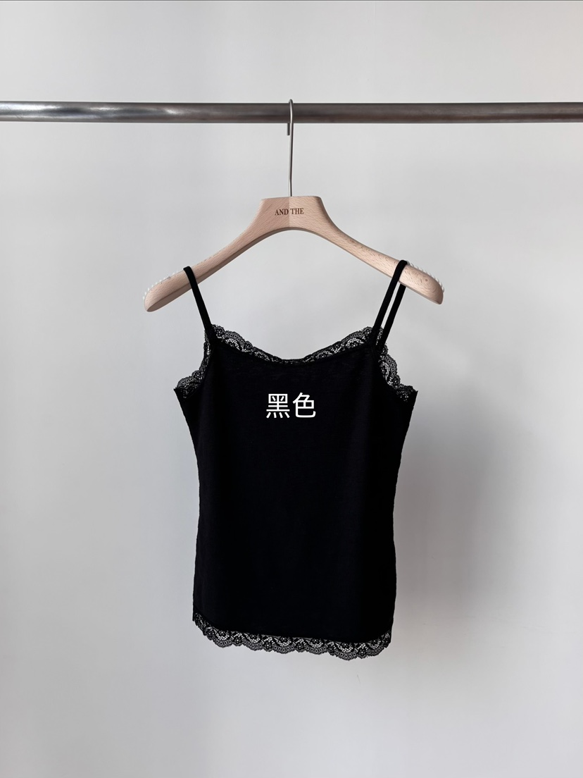 AND THE韓國直郵女士新款26春夏熱賣時尚吊帶背心蕾絲圓領AND THE吊帶/背心圖色4