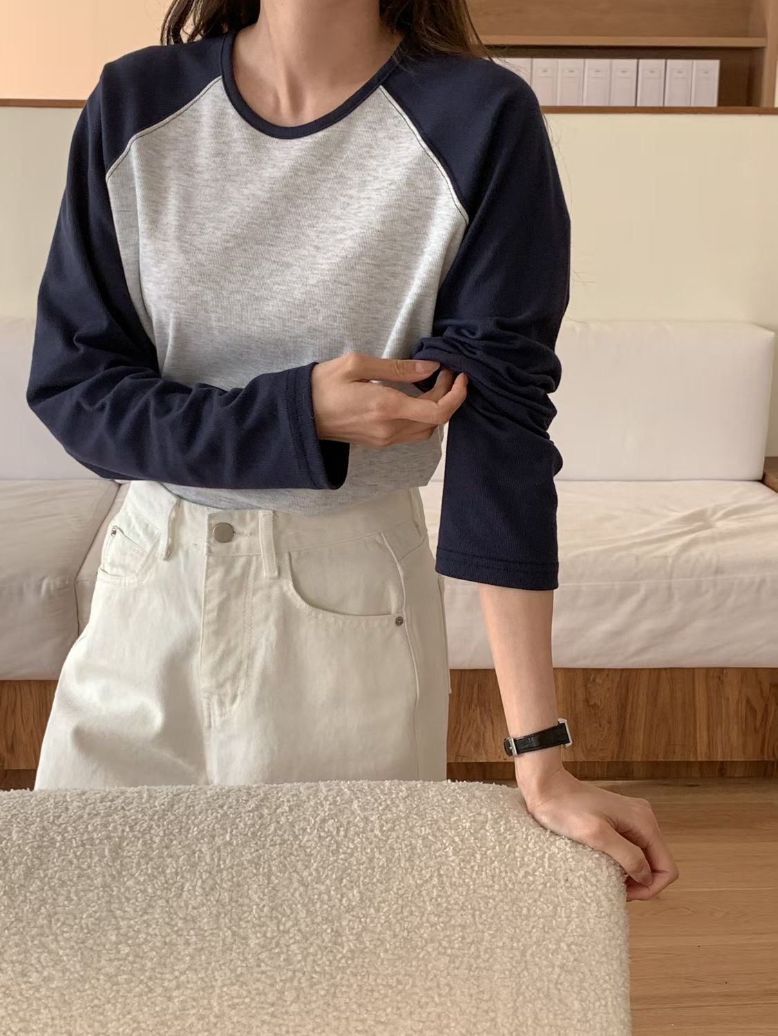 SUNDAY/FF韓國直郵實拍女士新品休閑時尚人氣26春夏長袖T恤SUNDAY/FF長袖T恤