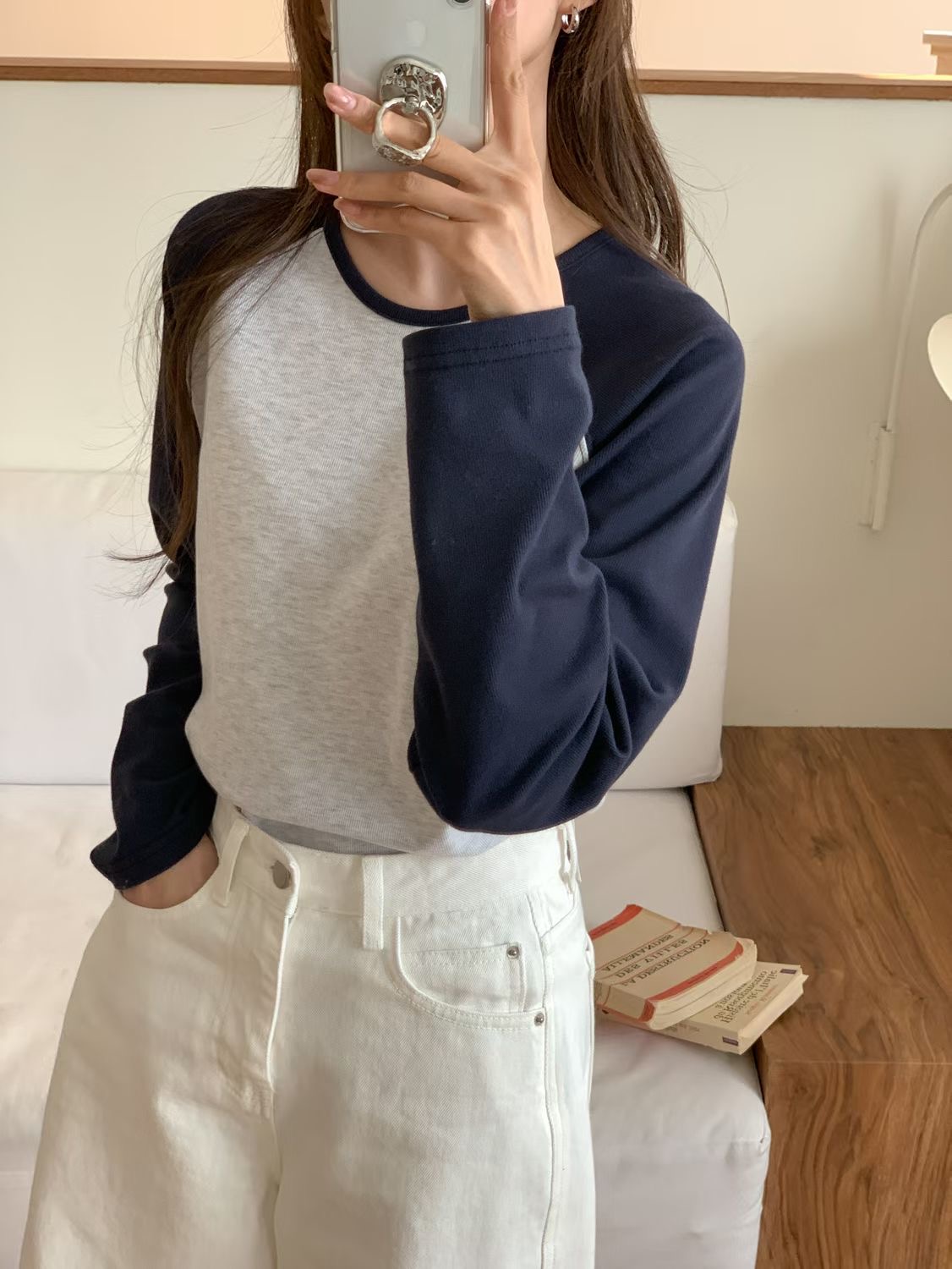 SUNDAY/FF韓國直郵實拍女士新品休閑時尚人氣26春夏長袖T恤SUNDAY/FF長袖T恤圖色2