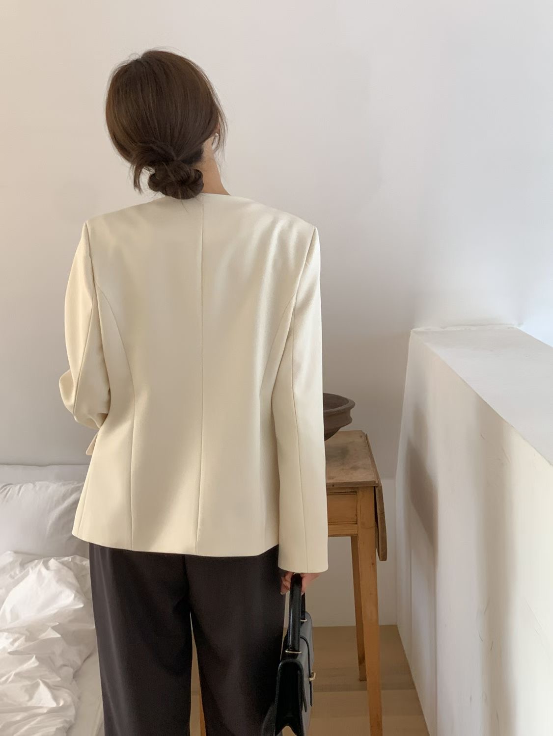 SUNDAY/FF韓國直郵實拍女士新款人氣26春夏時尚夾克U領羅紋SUNDAY/FF夾克