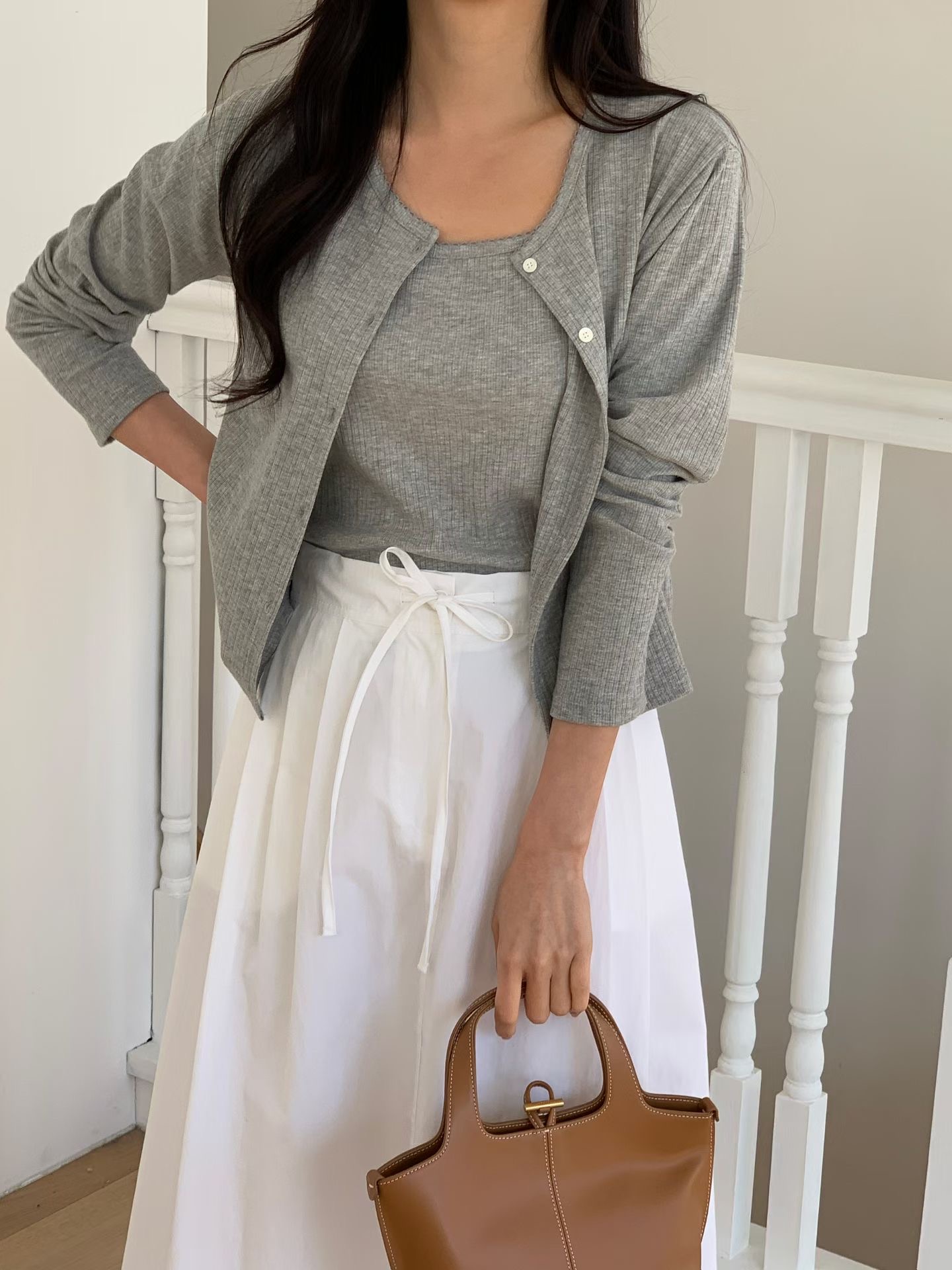 SUNDAY/FF韓國直郵實拍女裝新款時尚26春夏套裝羊毛衫開襟SUNDAY/FF套裝圖色3