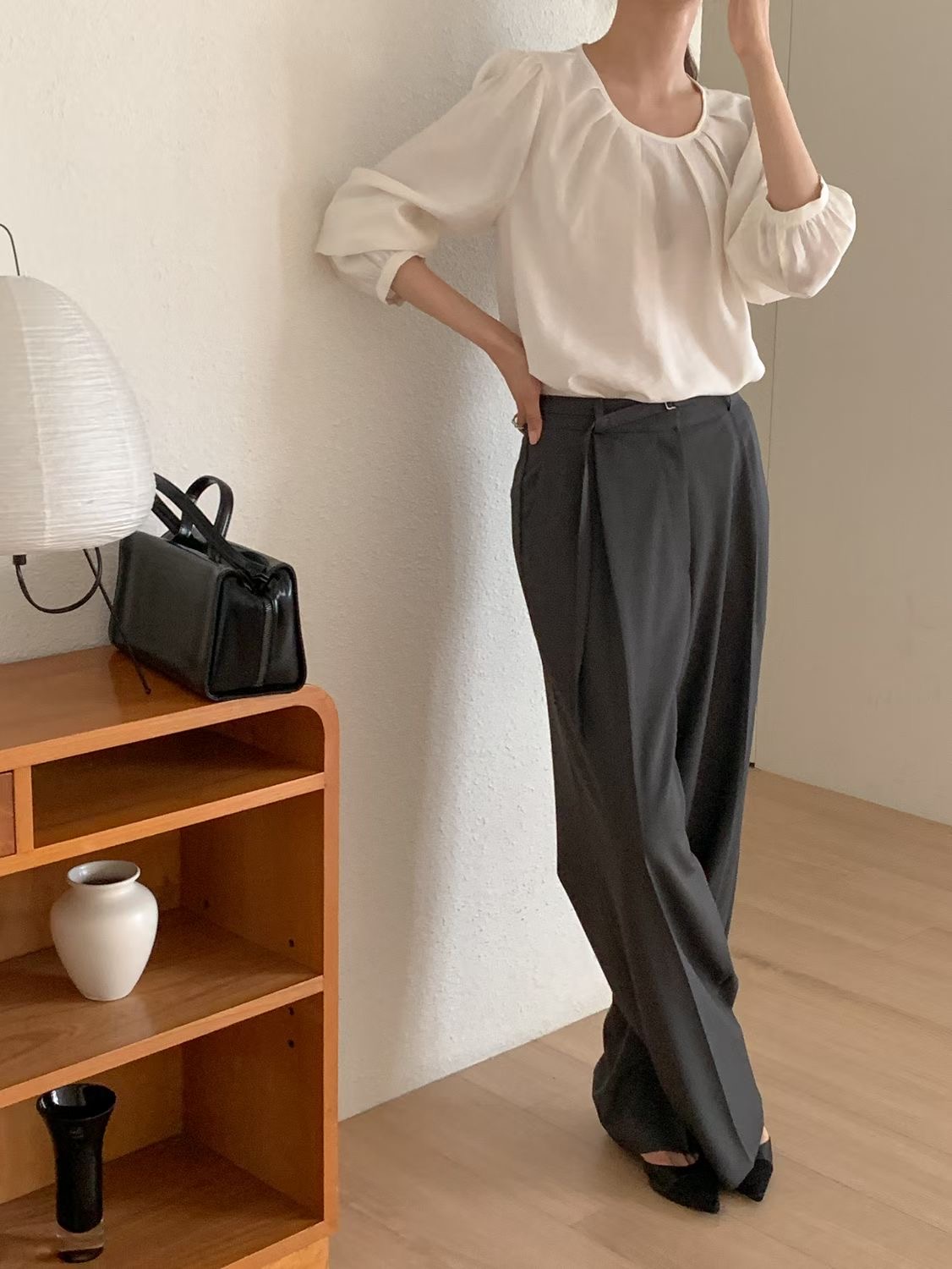 SUNDAY/FF韓國直郵實拍女裝新款休閑人氣職業襯衫蕾絲衫SUNDAY/FF襯衫/蕾絲衫