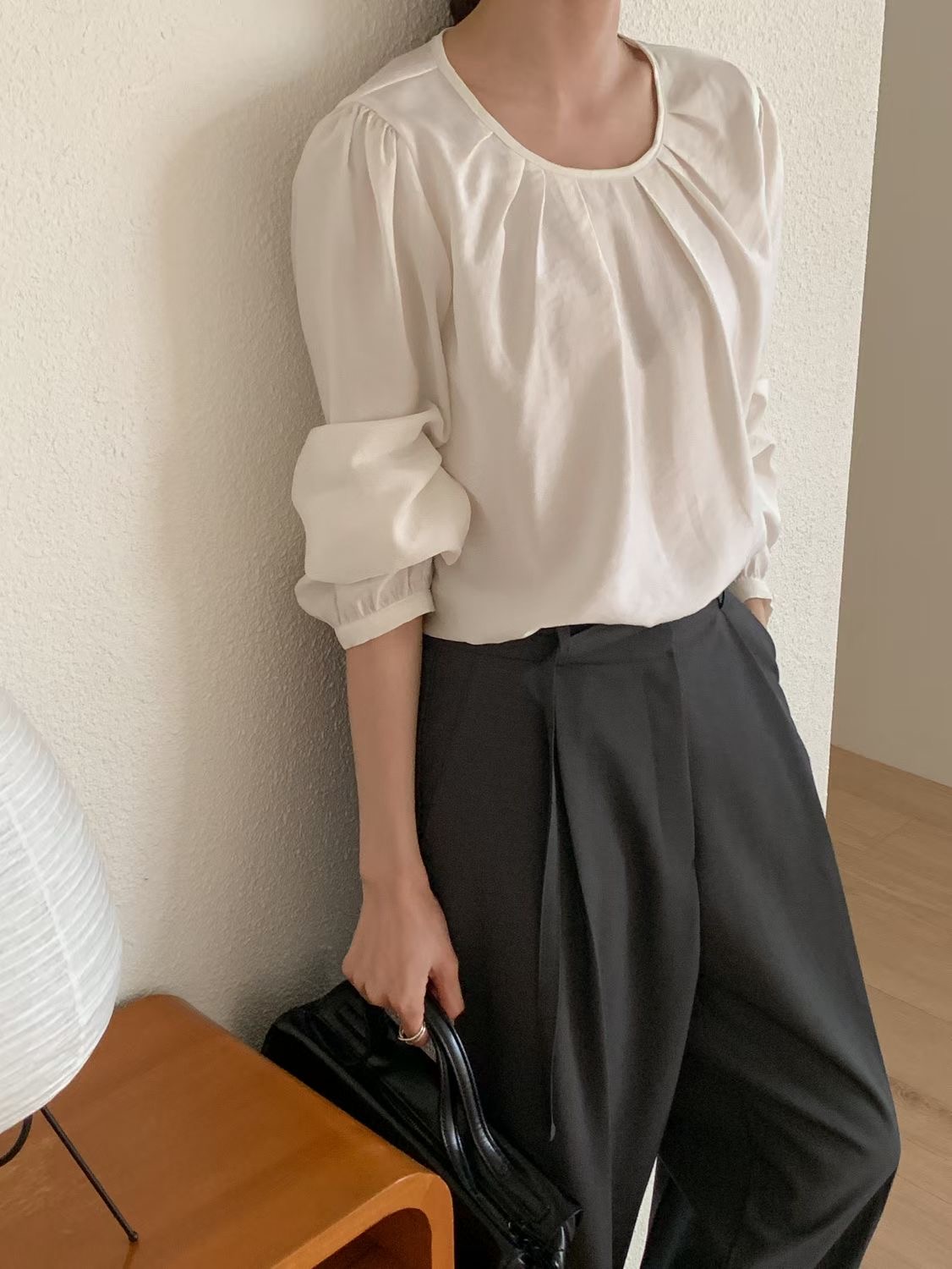 SUNDAY/FF韓國直郵實拍女裝新款休閑人氣職業襯衫蕾絲衫SUNDAY/FF襯衫/蕾絲衫