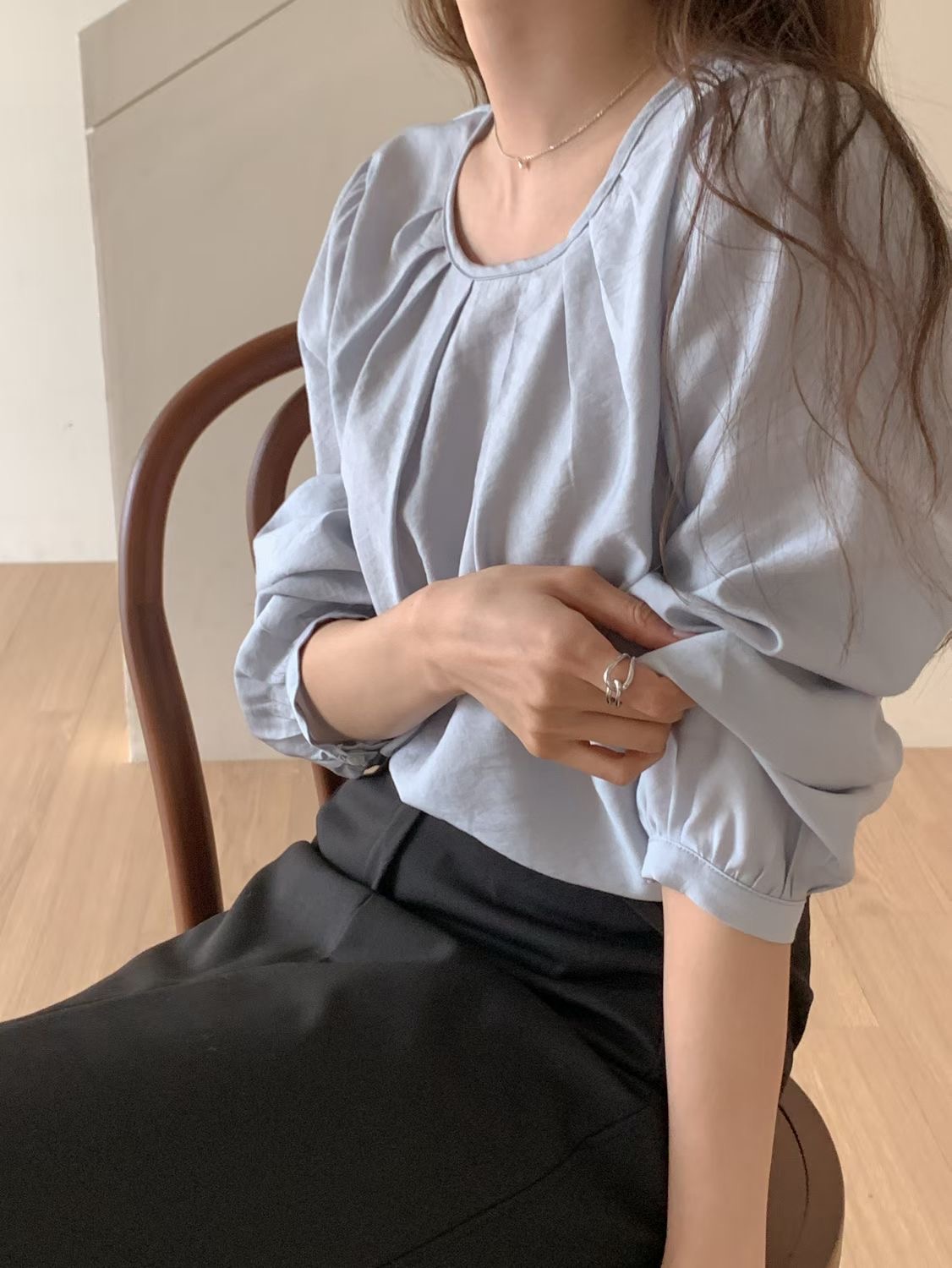 SUNDAY/FF韓國直郵實拍女裝新款休閑人氣職業襯衫蕾絲衫SUNDAY/FF襯衫/蕾絲衫圖色1