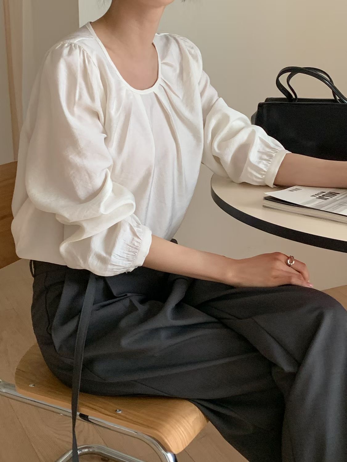 SUNDAY/FF韓國直郵實拍女裝新款休閑人氣職業襯衫蕾絲衫SUNDAY/FF襯衫/蕾絲衫圖色3