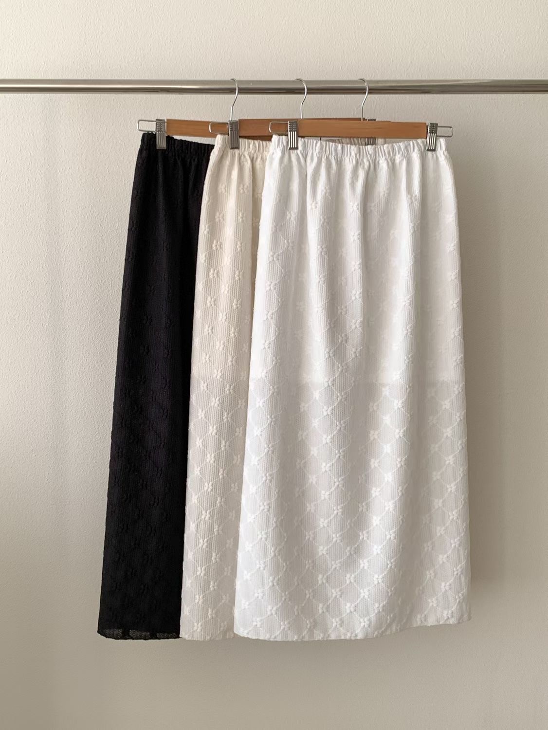 SUNDAY/FF韓國直郵實拍女士新品職業時尚熱賣長裙提花條紋SUNDAY/FF長裙圖色2左二色