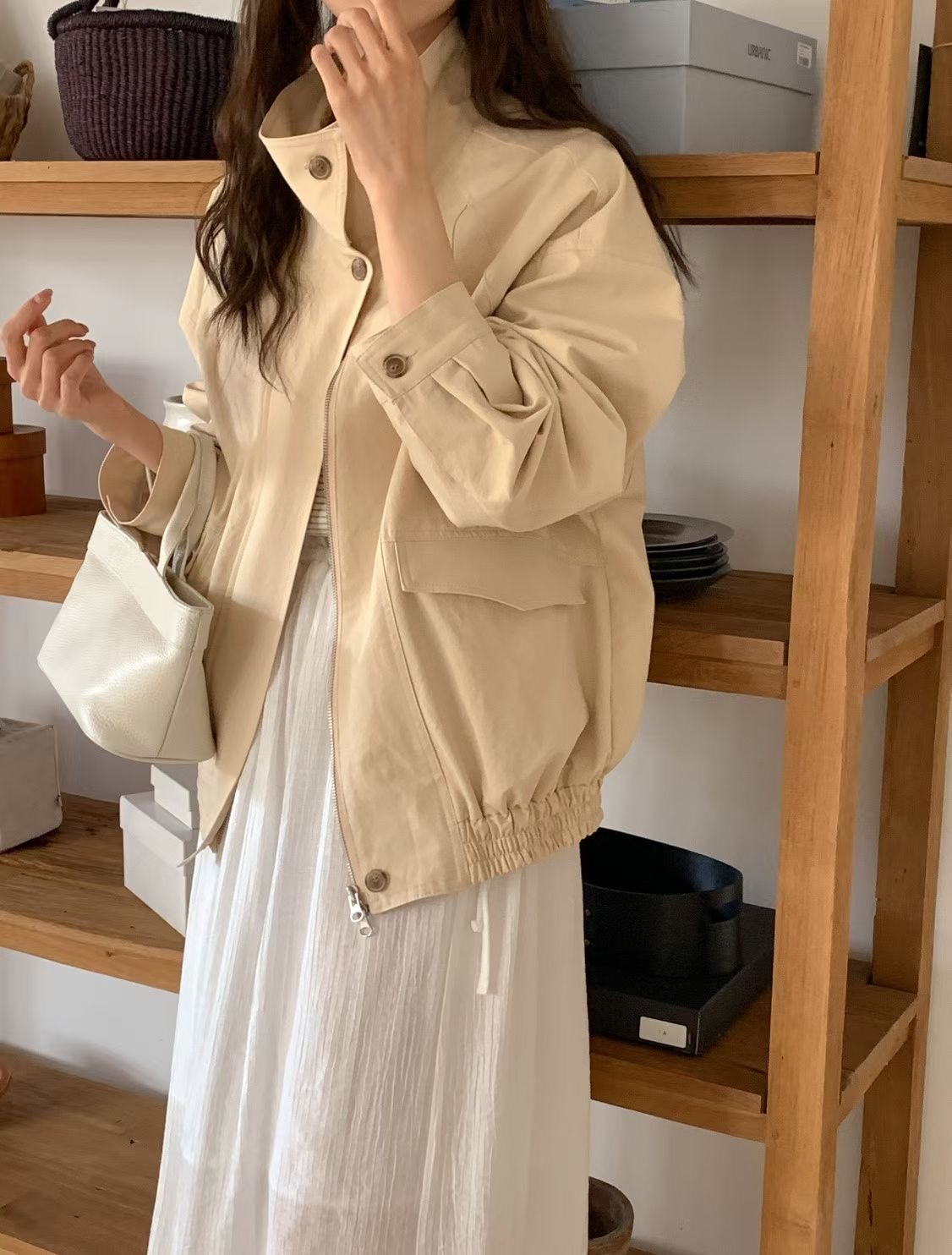 SUNDAY/FF韓國代購女士新款26春夏職業推薦休閑夾克高領SUNDAY/FF夾克