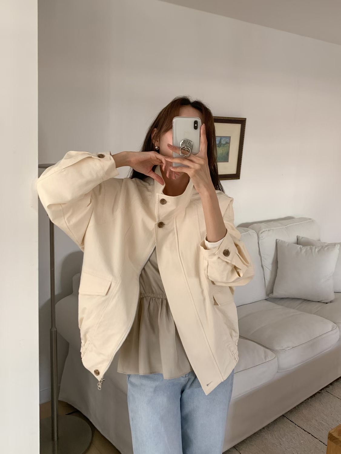 SUNDAY/FF韓國代購女士新款26春夏職業推薦休閑夾克高領SUNDAY/FF夾克