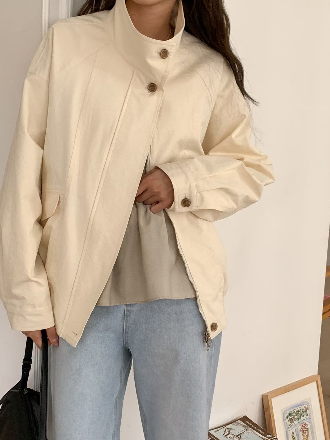 SUNDAY/FF韓國代購女士新款26春夏職業推薦休閑夾克高領SUNDAY/FF夾克圖色2