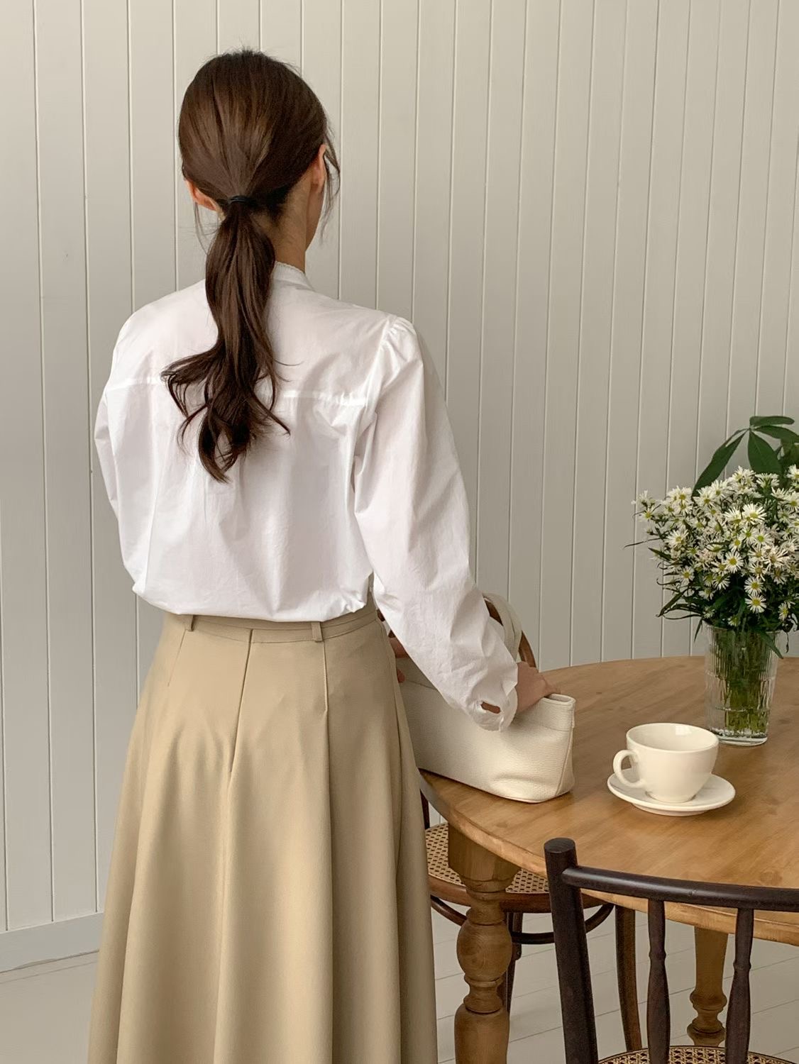 SUNDAY/FF韓國直郵女裝新款熱賣時尚人氣襯衫蕾絲衫褶裥SUNDAY/FF襯衫/蕾絲衫