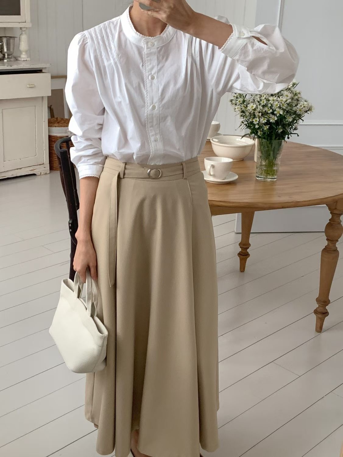 SUNDAY/FF韓國直郵女裝新款熱賣時尚人氣襯衫蕾絲衫褶裥SUNDAY/FF襯衫/蕾絲衫圖色1