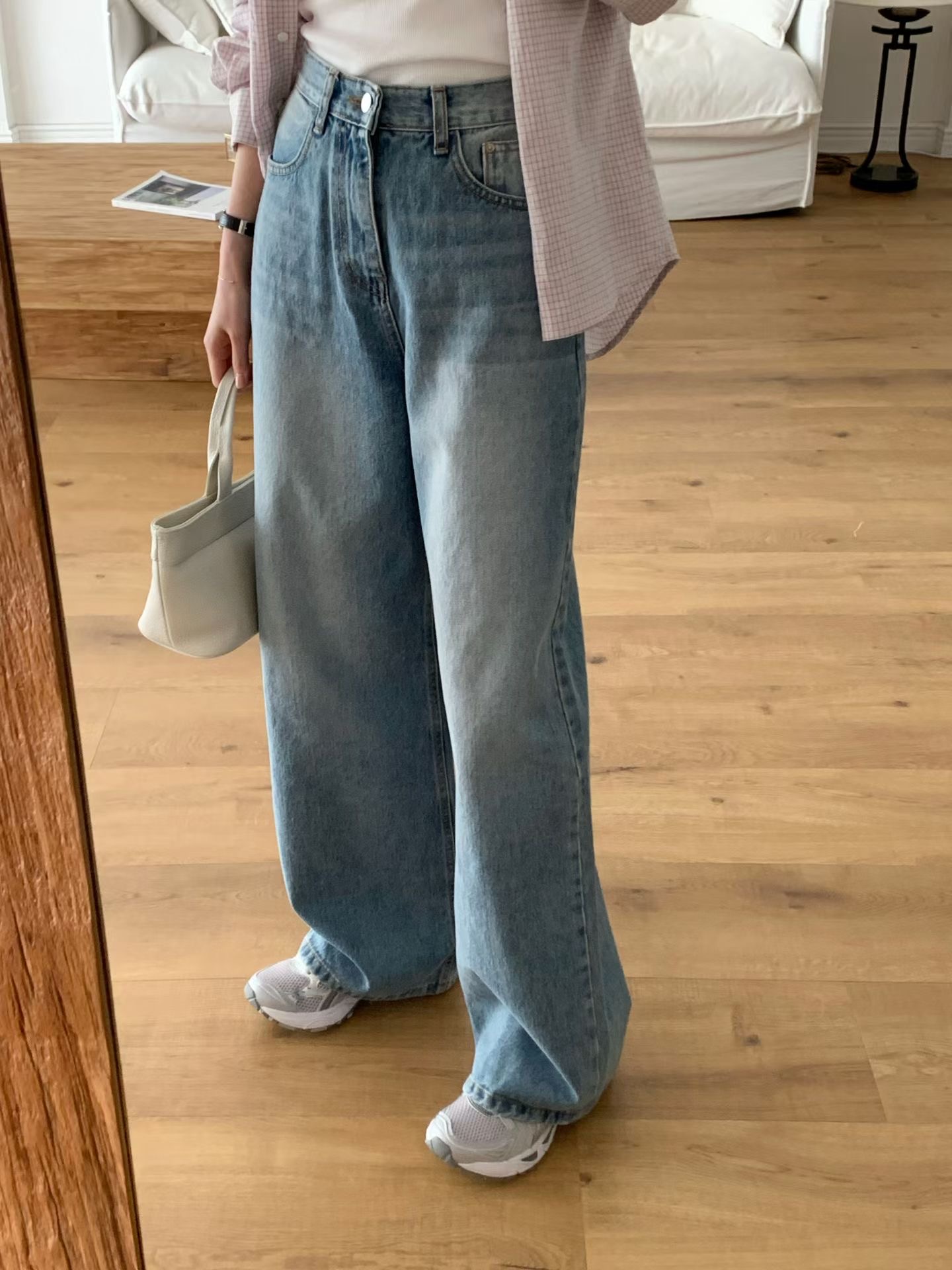 SUNDAY/FF韓國直郵女裝新品熱賣休閑26春夏時尚人氣牛仔褲SUNDAY/FF牛仔褲圖色1