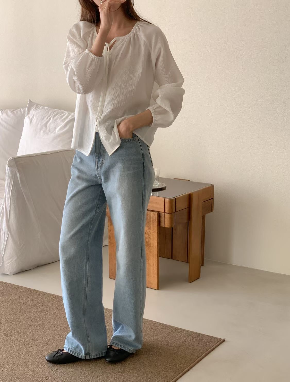 SUNDAY/FF韓國代購女裝新款熱賣時尚人氣26春夏襯衫蕾絲衫SUNDAY/FF襯衫/蕾絲衫