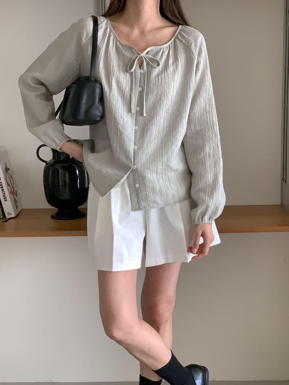 SUNDAY/FF韓國代購女裝新款熱賣時尚人氣26春夏襯衫蕾絲衫SUNDAY/FF襯衫/蕾絲衫圖色1