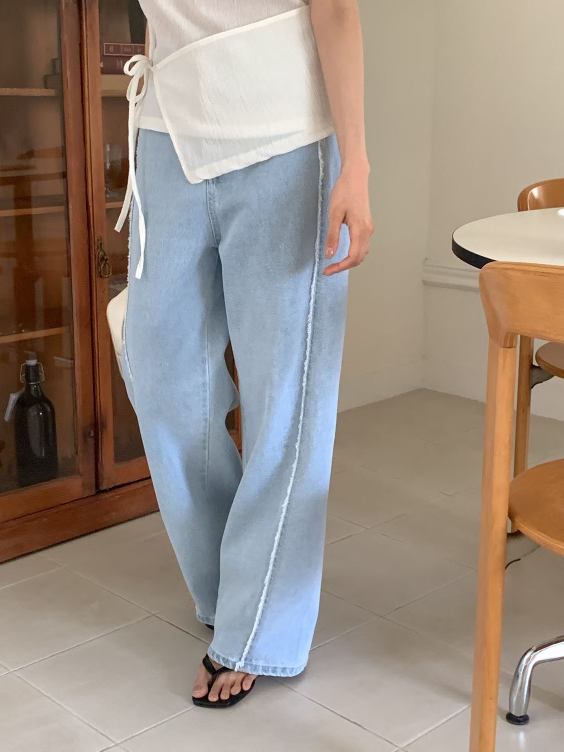 SUNDAY/FF韓國代購女裝新款休閑26春夏人氣熱賣職業牛仔褲SUNDAY/FF牛仔褲