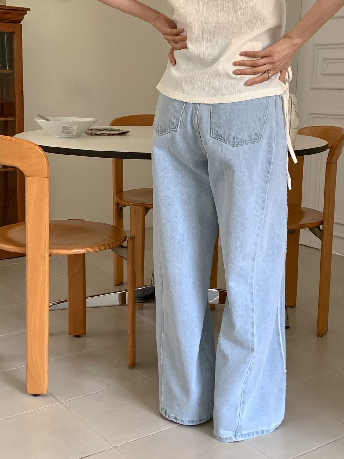 SUNDAY/FF韓國代購女裝新款休閑26春夏人氣熱賣職業牛仔褲SUNDAY/FF牛仔褲