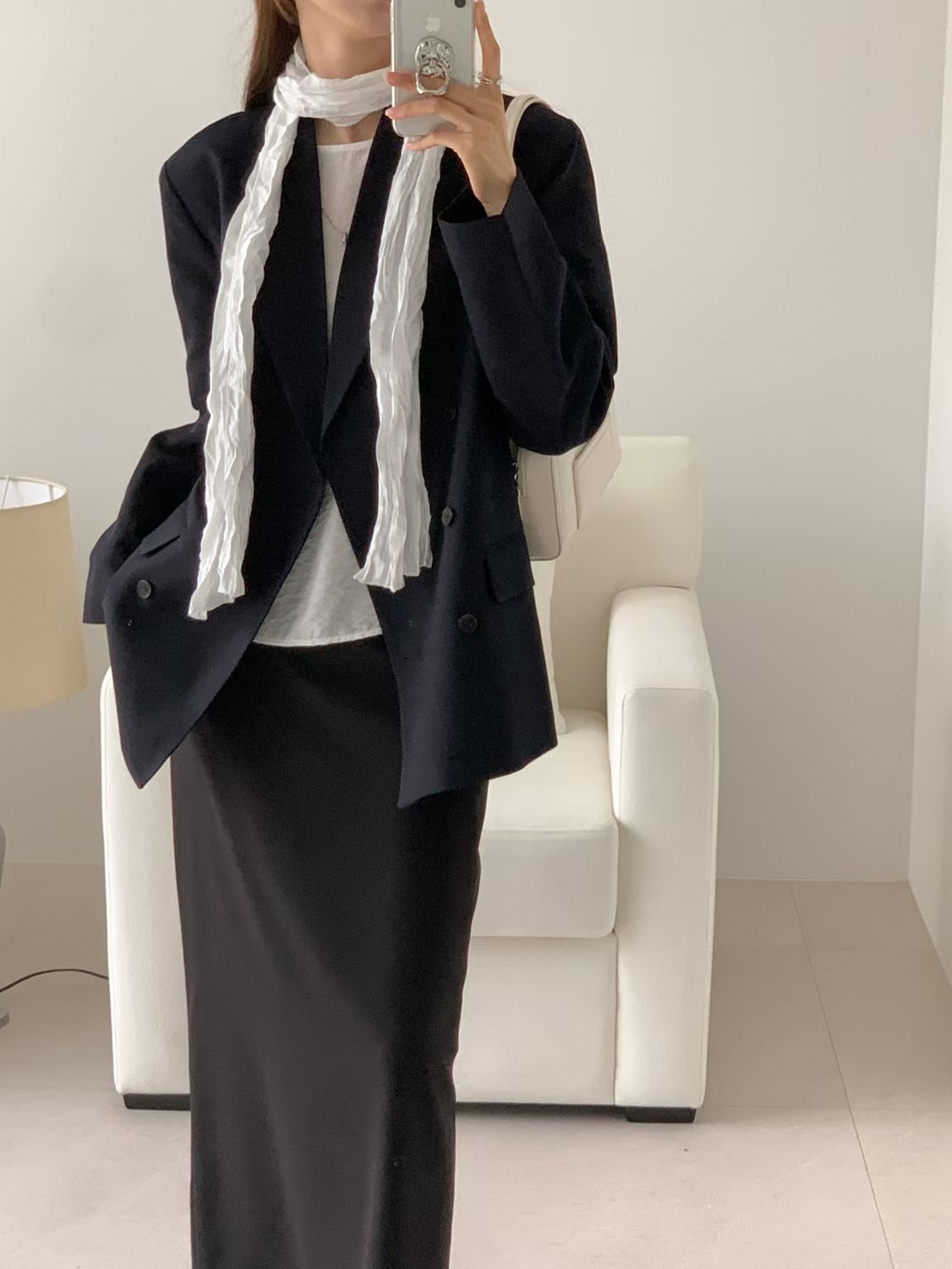 SUNDAY/FF韓國代購女裝新款職業26春夏圍巾披肩褶皺圍巾SUNDAY/FF圍巾/披肩