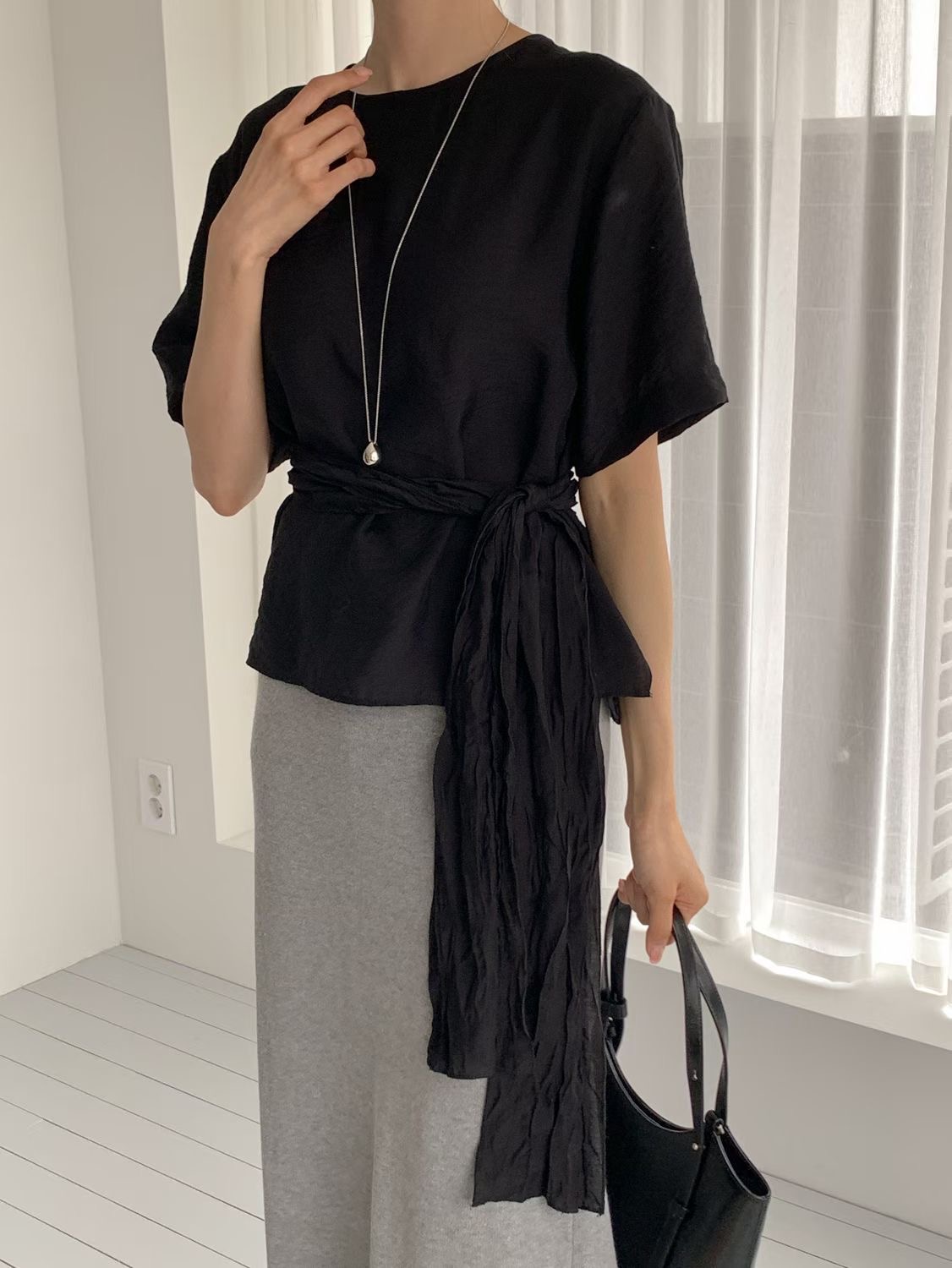 SUNDAY/FF韓國代購女裝新款職業26春夏圍巾披肩褶皺圍巾SUNDAY/FF圍巾/披肩圖色2