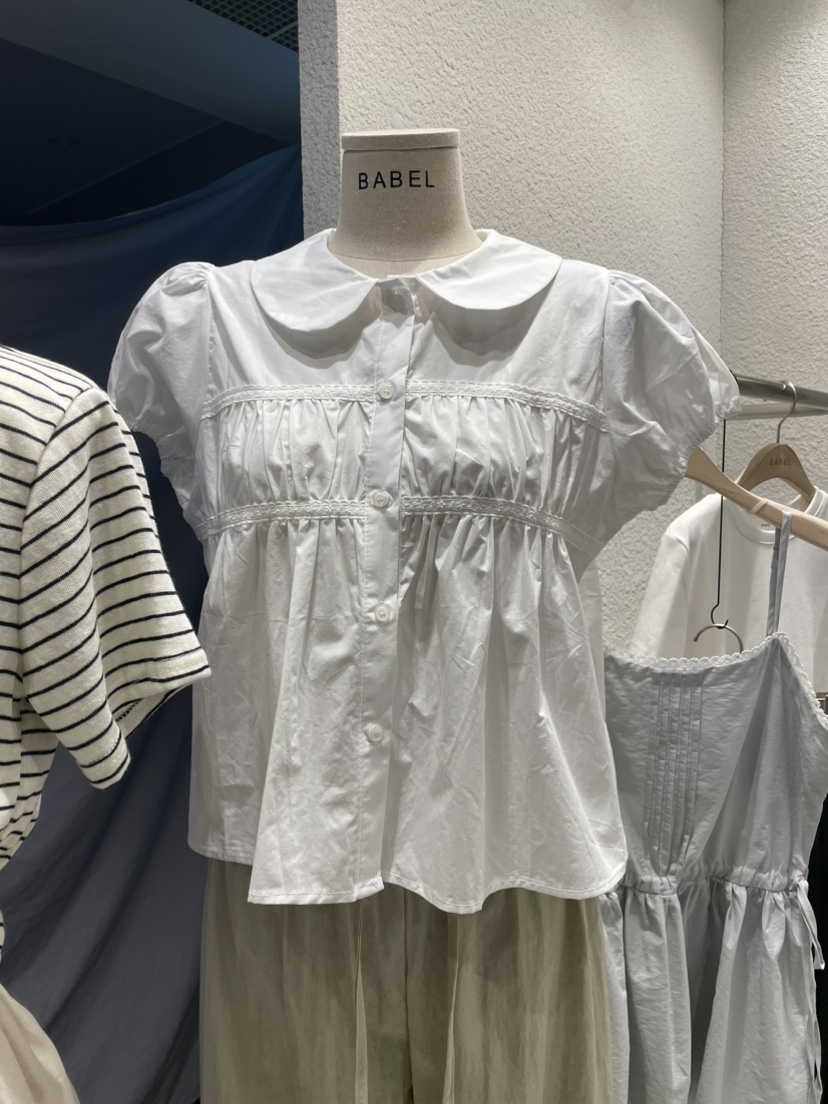 BABEL東大門直郵女士新款職業人氣熱賣推薦襯衫蕾絲衫褶皺BABEL襯衫/蕾絲衫圖色1