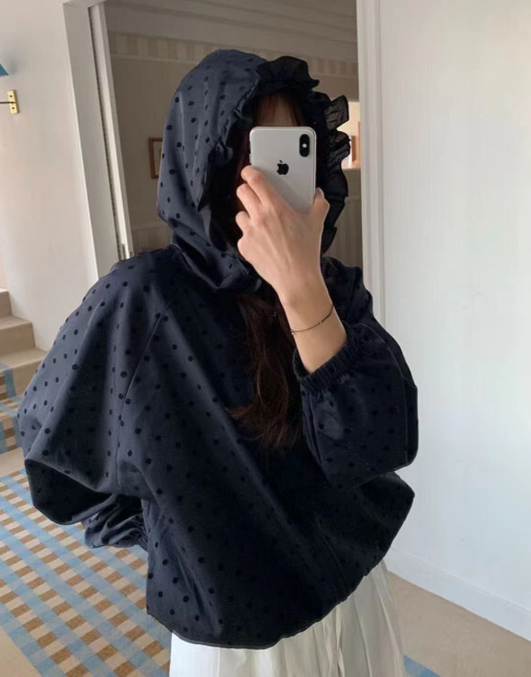 NATTY東大門實拍女士新品時尚26春夏職業夾克防風衣荷葉邊NATTY夾克