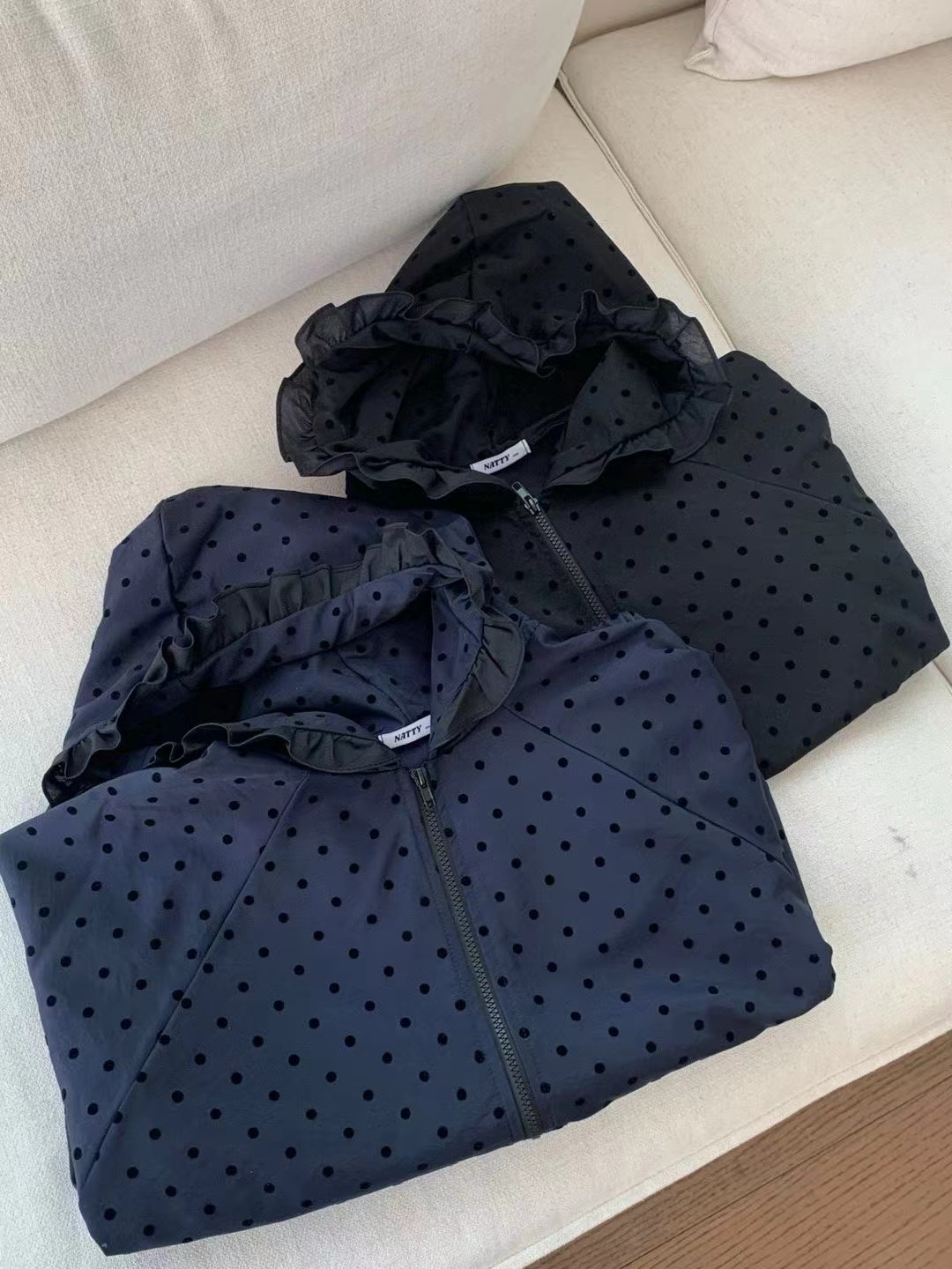 NATTY東大門實拍女士新品時尚26春夏職業夾克防風衣荷葉邊NATTY夾克