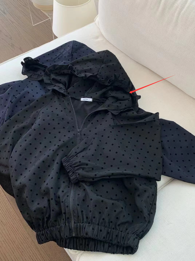 NATTY東大門實拍女士新品時尚26春夏職業夾克防風衣荷葉邊NATTY夾克圖色2左二色