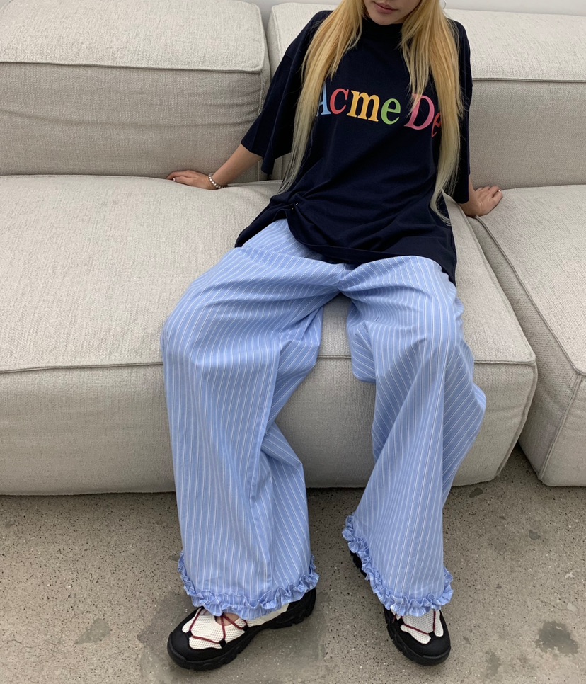 ZITTEN東大門實拍女裝新品26春夏推薦人氣真品休閑褲條紋ZITTEN休閑褲