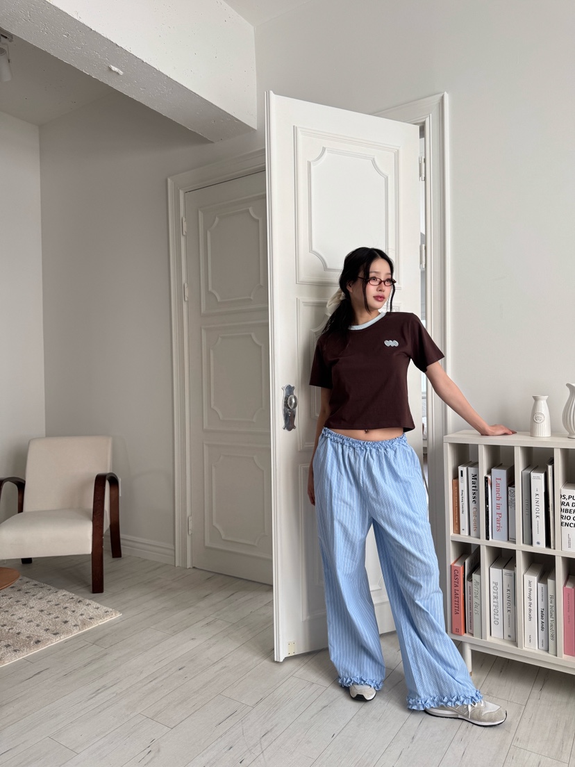 ZITTEN東大門實拍女裝新品26春夏推薦人氣真品休閑褲條紋ZITTEN休閑褲